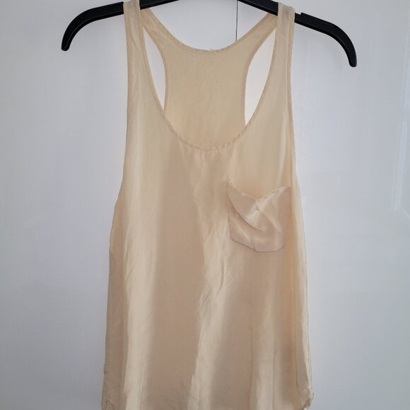 Aritzia Racer Back Silk Tank Top Bundle - 1 Black, 1 Cream  Size XS - Picture 5 of 7